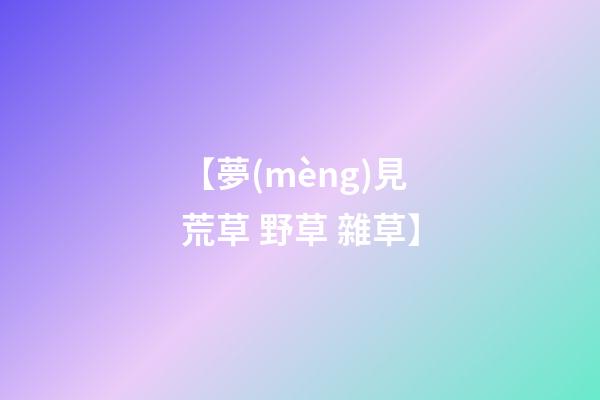 【夢(mèng)見荒草 野草 雜草】
